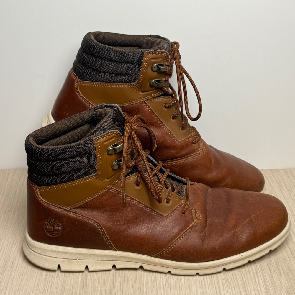 Chukka Boots Timberland Mens 10.5 Brown Leather SensorFlex A10EE A3825 Casual